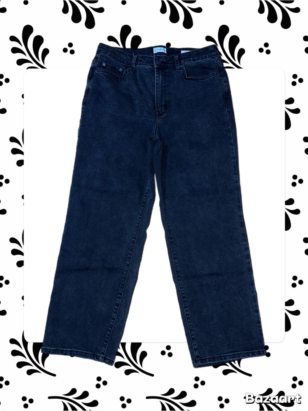 Wonderly Vintage Straight Leg Black Jeans